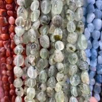 Prehnit-Perlen, Prehnit, Klumpen, poliert, DIY, grün, 5x9mm, Länge:ca. 40 cm, verkauft von Strang