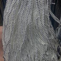 Perles hématite non-magnétique, Rond, Placage galvanique, DIY & normes différentes pour le choix, argent Environ 40 cm, Vendu par brin[