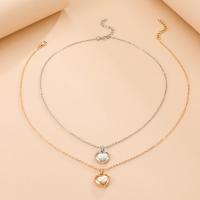 Zinc Alloy Necklace, with 1.97inch extender chain, Heart, plated, fashion jewelry & for woman Approx 18.5 Inch [