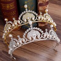 Bridal Tiaras, Zinc Alloy, with Plastic Pearl, fashion jewelry & for woman & with rhinestone 60mm, Inner Approx 160mm 