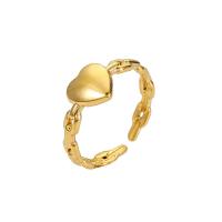 Stainless Steel Finger Ring, 304 Stainless Steel, Heart, plated, fashion jewelry & for woman, golden 