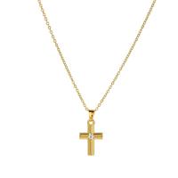 Rhinestone Zinc Alloy Necklace, with 2.36inch extender chain, Cross, KC gold color plated, fashion jewelry & for woman & with rhinestone, golden Approx 16.54 Inch 