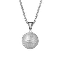 Stainless Steel Pendants, 316L Stainless Steel, Basketball, polished, DIY & for man, 21.2mm [