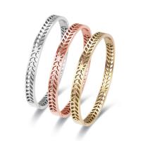 Titanium Steel Bangle, Vacuum Ion Plating, for woman & hollow 6mm, Inner Approx 