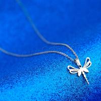 Stainless Steel Jewelry Necklace, 304 Stainless Steel, Dragonfly, plated, fashion jewelry, silver color cm 