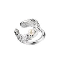 Earring Cuff and Wraps, 925 Sterling Silver, with Shell Pearl, for woman & hollow, silver color, 9.7mm 