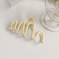 Hair Claw Clips, Zinc Alloy, for woman, beige, 120mm 