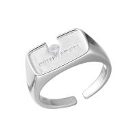 Латунное кольцо с стразами, Латунь, ювелирные изделия моды & Женский & со стразами, серебряный, 8mm, продается PC