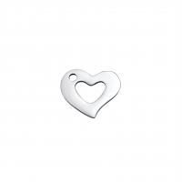 pendentifs de cœur en inox , Acier inoxydable 304, coeur, Placage ionique sous vide, bijoux de mode & DIY & creux, plus de couleurs à choisir Vendu par PC