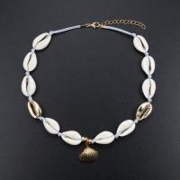 Shell Necklace, with Polyester Cord & Zinc Alloy, handmade, Length Adjustable & fashion jewelry & Unisex Approx 47.24 Inch 