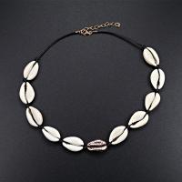 Shell Necklace, with Polyester Cord & Zinc Alloy, handmade, fashion jewelry & Unisex Approx 27.6 Inch 