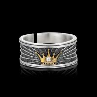кольцо из цинкового сплава , цинковый сплав, плакирован серебром, ювелирные изделия моды & Мужский, 16mm, продается PC[