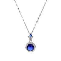 Rhinestone Brass Necklace, with 2.36inch extender chain, fashion jewelry & for woman & with rhinestone Approx 15.75 Inch [