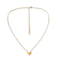 Stainless Steel Jewelry Necklace, 304 Stainless Steel, with 2.36inch extender chain, Heart, plated, fashion jewelry & for woman, golden Approx 15.75 Inch 