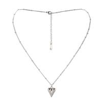 Stainless Steel Jewelry Necklace, 304 Stainless Steel, with 2.36inch extender chain, Heart, polished, fashion jewelry & for woman Approx 15.75 Inch 