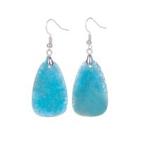 Boucle d'oreille en demi-gemme , Amazonite, avec alliage de zinc, larme, pour femme, bleu Vendu par paire