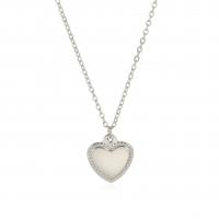 Stainless Steel Jewelry Necklace, 304 Stainless Steel, with 5cm extender chain, Heart, Vacuum Ion Plating, for woman cm 