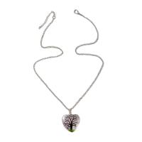 Glass Zinc Alloy Necklace, with Glass, Heart, for woman Approx 47-52 cm [