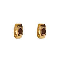 Brass Huggie Hoop Earring, Donut, real gold plated, fashion jewelry & for woman [