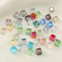 Los granos de cristal plateado, Cuentas de vidrio, Cuadrado, Bricolaje, más colores para la opción, 8mm, 50PCs/Bolsa, Vendido por Bolsa[
