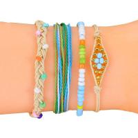 Wrap Bracelets, Seedbead, with Wax Cord, 4 pieces & fashion jewelry & for woman Approx 6.3-11 Inch 