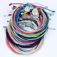 Fashion Create Wax Cord Bracelets, with Zinc Alloy, fashion jewelry & Unisex Approx 5.9-12.6 Inch 