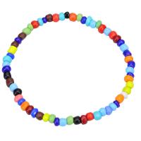 Glas Samen Armbänder, Glas-Rocailles, Bohemian-Stil & unisex, farbenfroh, 4mm, Länge:ca. 6.3 ZollInch, verkauft von PC[