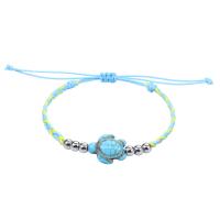 Fashion Create Wax Cord Bracelets, Resin, with Wax Cord & Zinc Alloy, Turtle, Bohemian style & for woman Approx 5.9-11.8 Inch 
