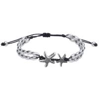 Fashion Create Wax Cord Bracelets, Zinc Alloy, with Wax Cord, Starfish, plated, fashion jewelry & for woman Approx 5.9-11.8 Inch 
