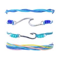 Wrap Bracelets, Wax Cord, with Seedbead & Zinc Alloy, Bohemian style & Unisex Approx 5.9-11.8 Inch 
