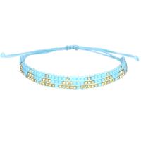 Glass Seed Beads Bracelets, Wax Cord, with Seedbead, Bohemian style & Unisex Approx 5.5-10.2 Inch 
