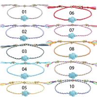 Fashion Jewelry Anklet, Synthetic Turquoise, with Cotton Cord & Brass, Turtle, Bohemian style & Unisex Approx 7.9-11.8 Inch 