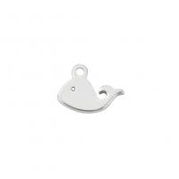 Stainless Steel Animal Pendants, 304 Stainless Steel, Whale, Vacuum Ion Plating, fashion jewelry & DIY 