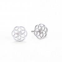 Stainless Steel Stud Earring, 304 Stainless Steel, Flower, Vacuum Ion Plating, fashion jewelry & for woman & hollow [