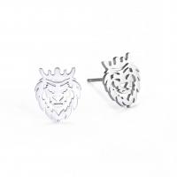 Stainless Steel Stud Earring, 304 Stainless Steel, Lion, Vacuum Ion Plating, fashion jewelry & for woman & hollow [