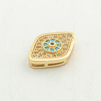 Fashion Evil Eye Beads, Brass, high quality gold color plated, DIY & micro pave cubic zirconia Approx 0.1mm [