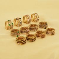 Kuba Zirkonia Edelstahl Ringe, 304 Edelstahl, 18K vergoldet, verschiedene Stile für Wahl & Micro pave Zirkonia & für Frau, keine, Größe:7, verkauft von PC[