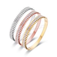 Acier titane bracelet ordinaire, Placage ionique sous vide, pour femme & avec strass, plus de couleurs à choisir, Diamètre inté Environ Vendu par PC[