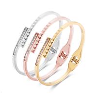 Titanium Steel Bangle, Vacuum Ion Plating, for woman & with rhinestone Inner Approx 