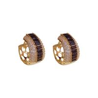 Cubic Zirconia Micro Pave Brass Earring, plated, fashion jewelry & micro pave cubic zirconia & for woman [