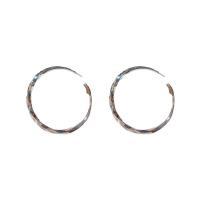 Brass Hoop Earring, Donut, real gold plated, fashion jewelry & for woman [