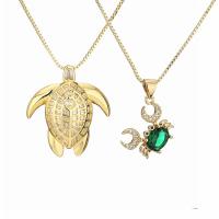 Cubic Zircon Micro Pave Brass Necklace, Animal, plated, fashion jewelry  & micro pave cubic zirconia & enamel 