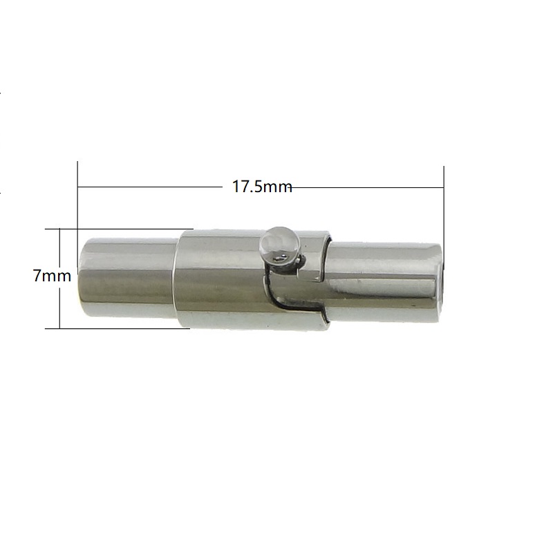 Runder Edelstahl Magnetverschluss, Rohr, plattiert, Kundenindividuell, keine, 17.5x7mm, Bohrung:ca. 5mm, verkauft von PC