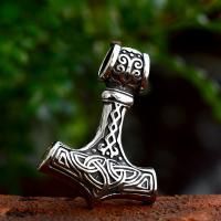 Colgante de acero inoxidable Thor Hammer, acero inoxidable 304, El martillo de Thor, pulido, Vintage & Bricolaje, color original, 31.6x43.7mm, Vendido por UD