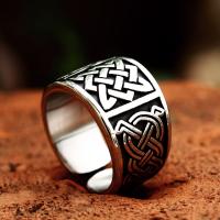 Titanium Steel Finger Ring, polished, vintage & for man, original color, US Ring [