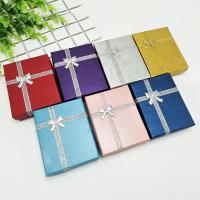 Jewelry Gift Box, Paper, Rectangle, with ribbon bowknot decoration [