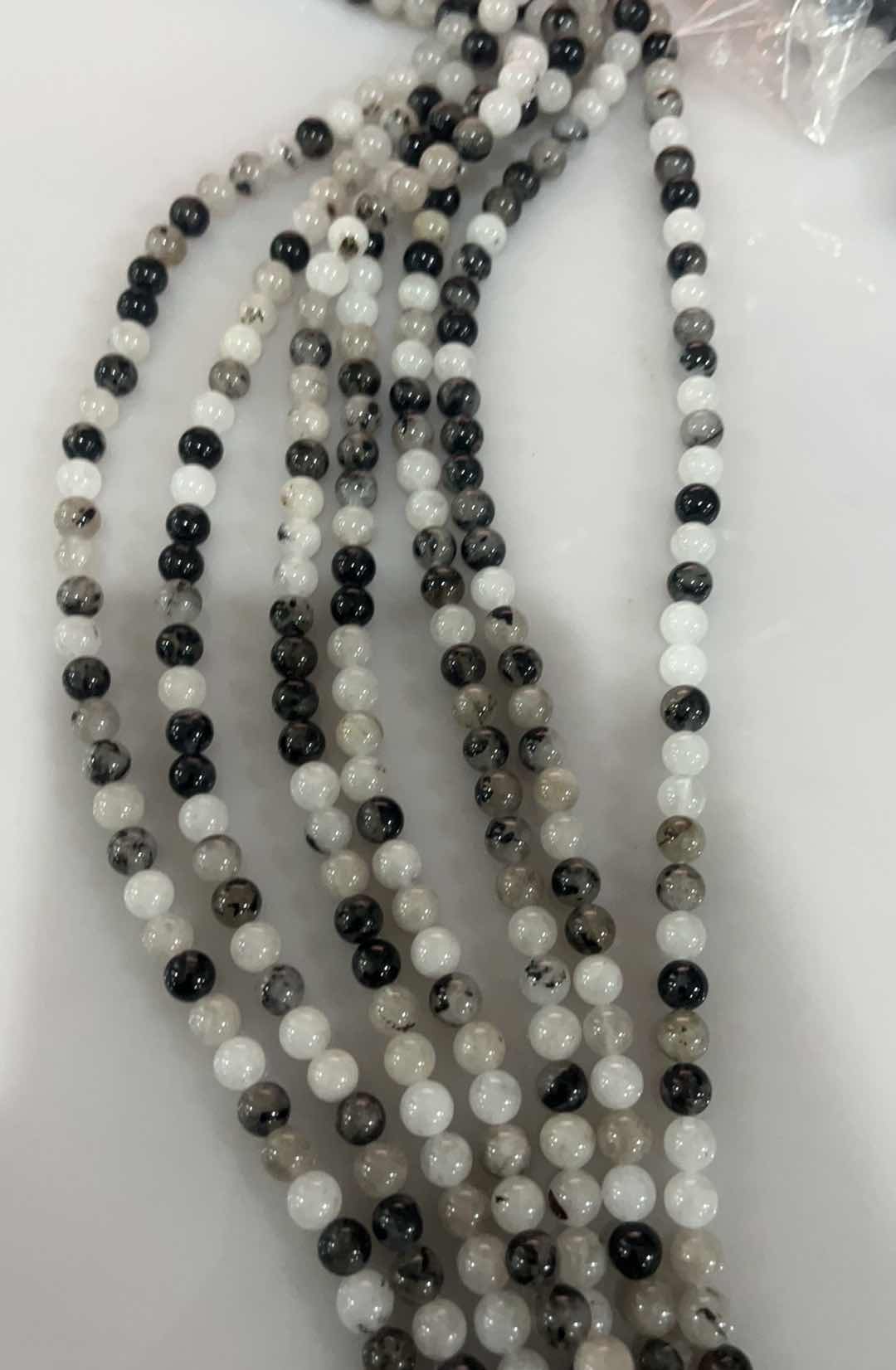Rutilquarz Perlen, Rutilated Quarz, rund, natürlich, verschiedene Größen vorhanden, Grad AAA, Bohrung:ca. 1mm, Länge:ca. 15.5 ZollInch, verkauft von Strang