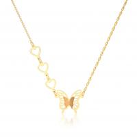 Titanium Steel Jewelry Necklace, with 5cm extender chain, 24K gold plated, fashion jewelry & for woman, golden Approx 45 cm [