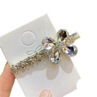 Hair Slide, Zinc Alloy, plated, fashion jewelry & for woman & with rhinestone 