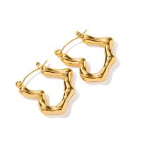 Stainless Steel Leverback Earring, 304 Stainless Steel, Heart, Vacuum Ion Plating, fashion jewelry & for woman, golden [